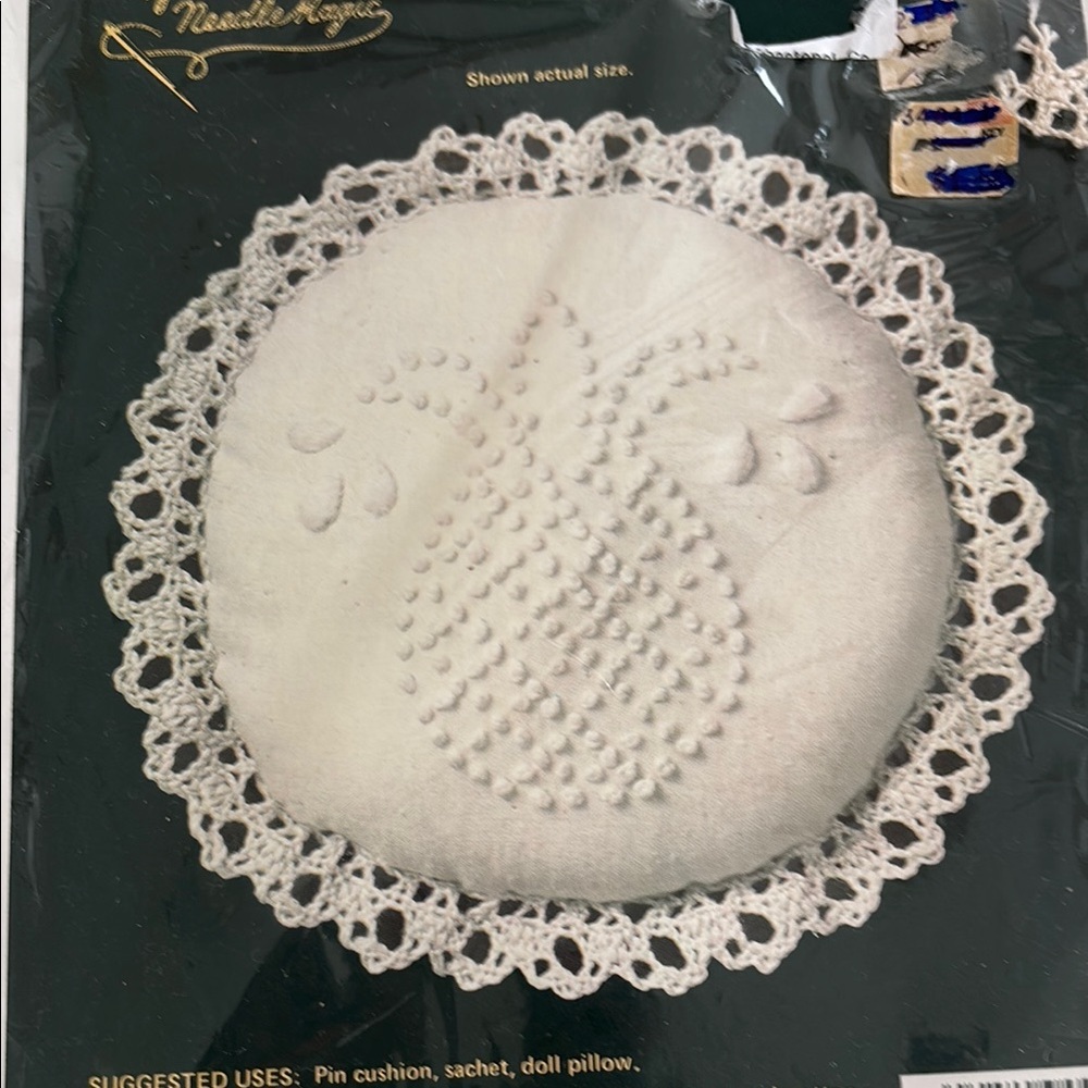 White Lace Embroidered Cushion Kit